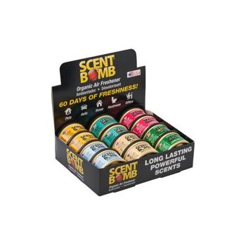 Scent Bomb Organic Can Assorted Display - Assortment 2 (Tangerine, Green, Pomegranate, Baby Powder, Vanilla) 1.5oz 12ct