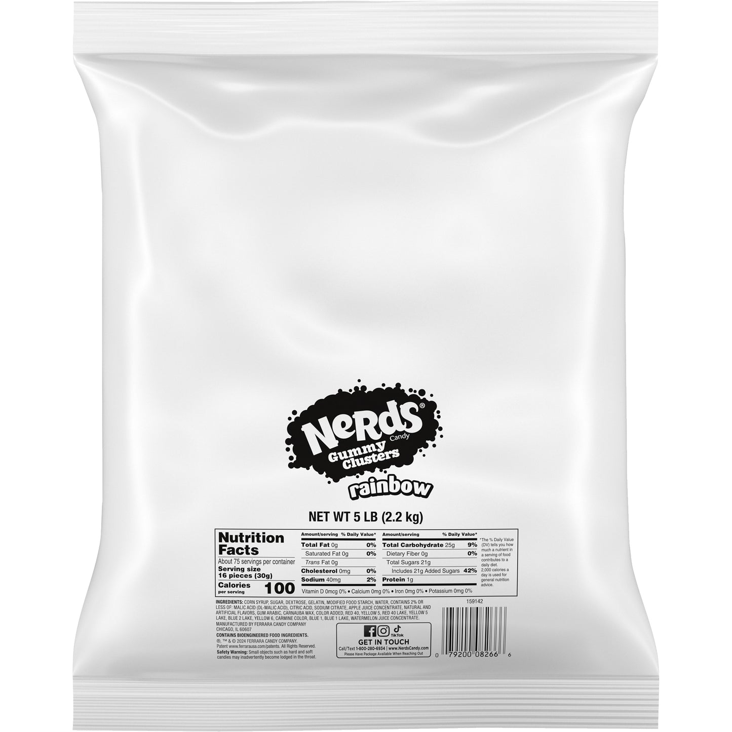 Nerds Rainbow Gummy Cluster Bulk Bag 5lb 1ct