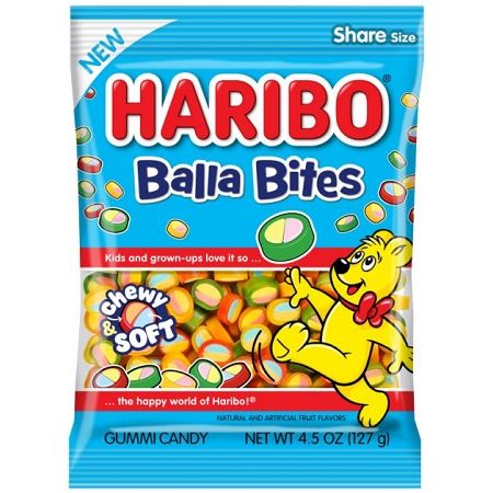 Haribo Balla Bites Peg Bag 4.5oz 12ct