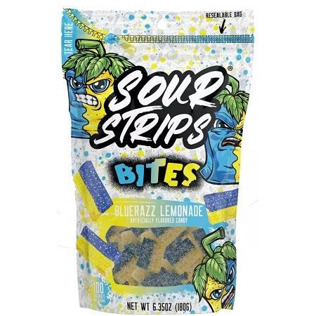 Sour Strips Bites Peg Bag Blue Razz Lemonade 6.35oz 10ct