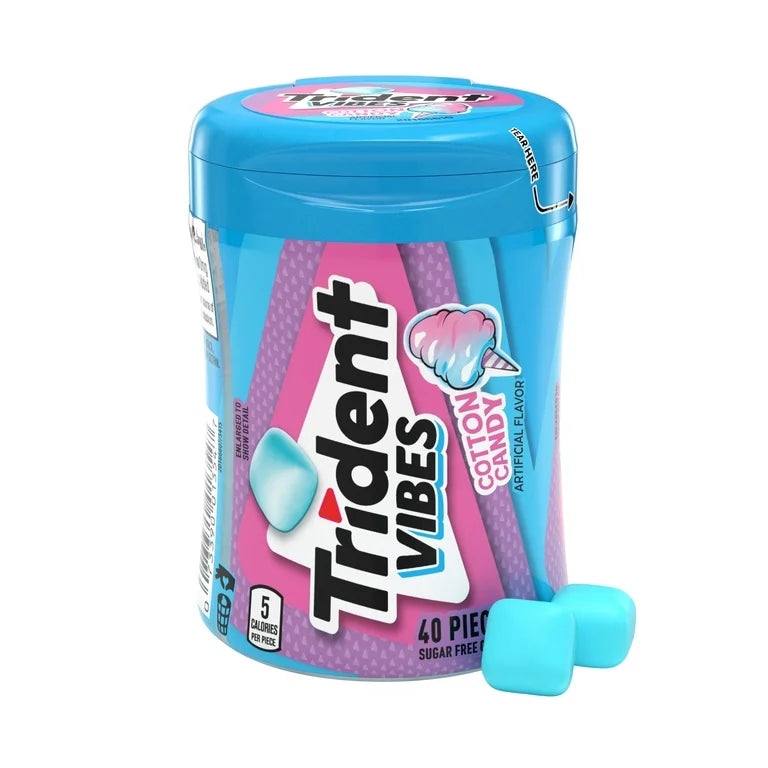 Trident Vibes Bottle Pack Cotton Candy 40pc 6ct