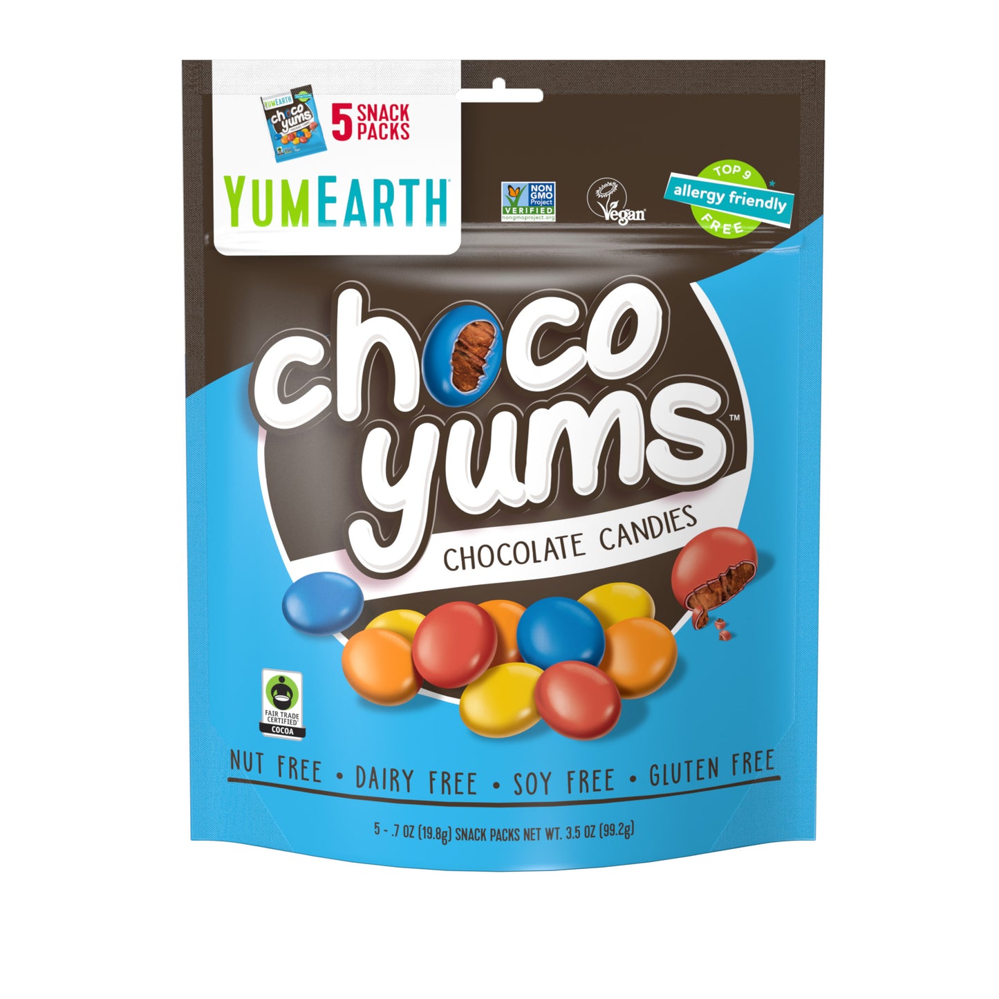 YumEarth Choco Yums 5-pack 3.5oz 12ct