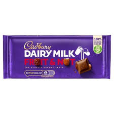 Cadbury Dairy Milk Fruit & Nut 110g 18ct (UK)