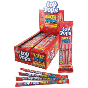 Top Pops Taffy Stixx Strawberry 1.55oz 12ct