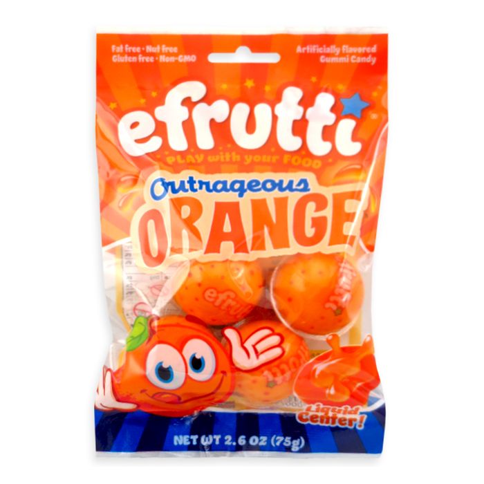 E-Frutti Outrageous Orange Gummi Peg Bag 2.6oz 12ct