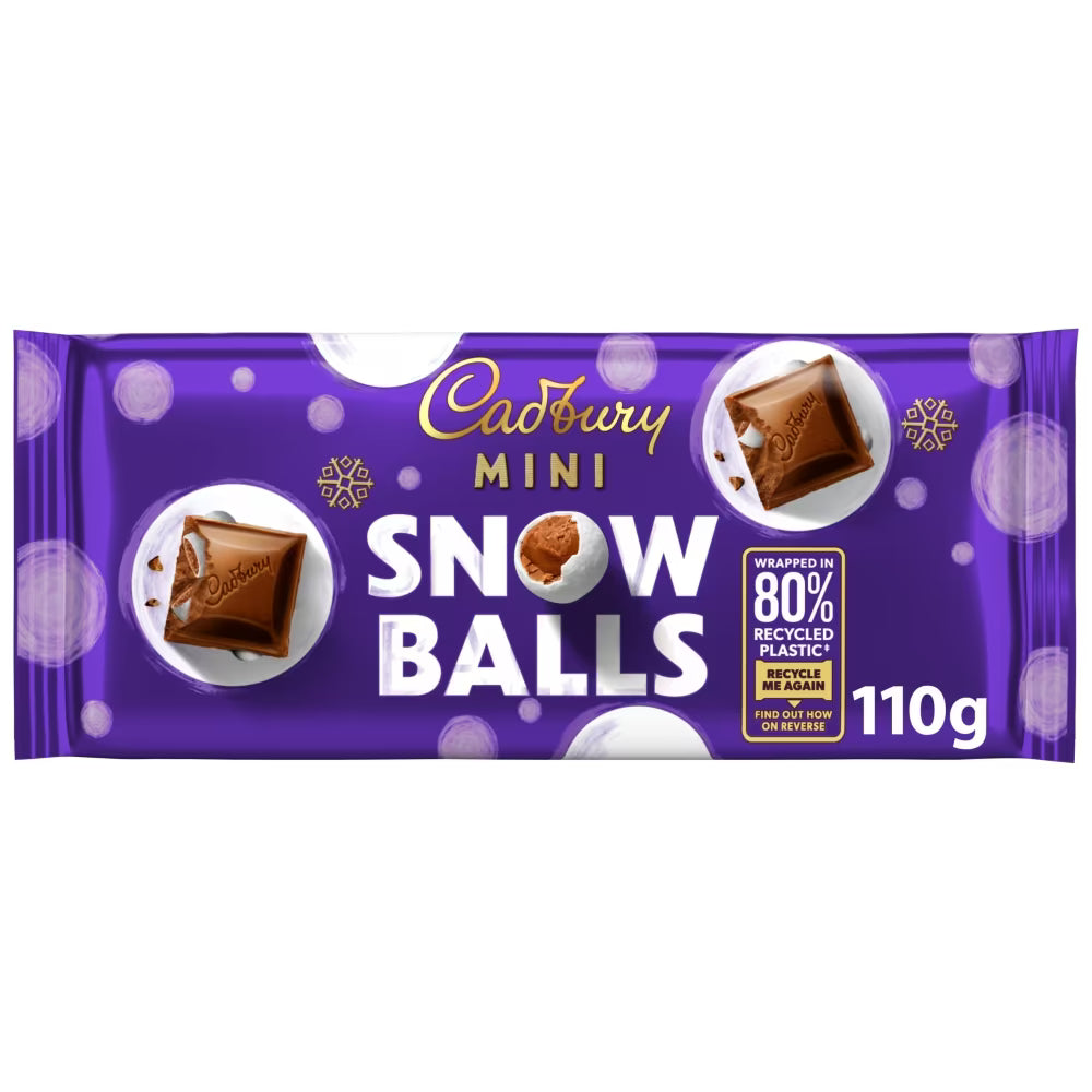 Cadbury Mini Snow Balls Chocolate Bar 110g 20ct (UK)