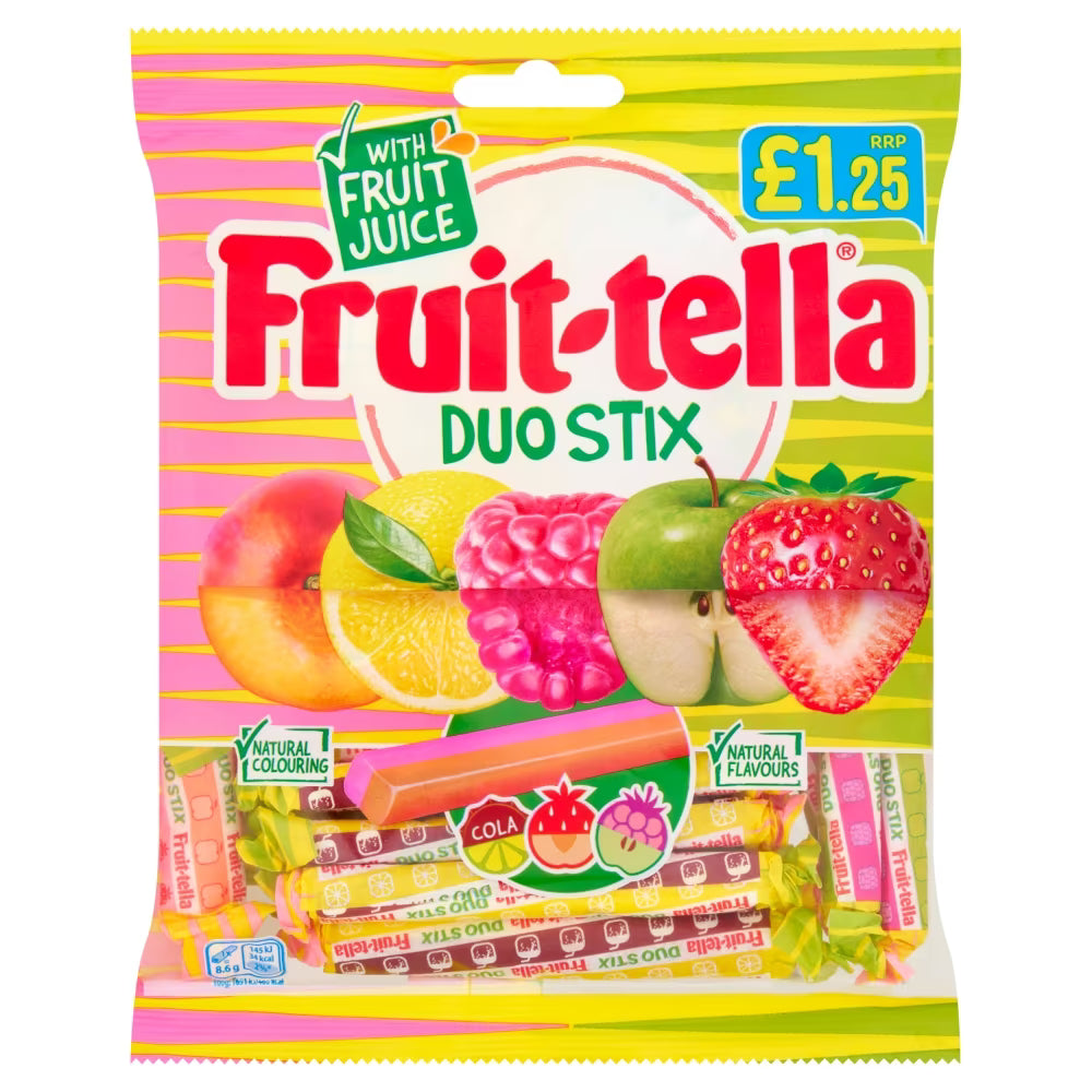 Fruit-tella Duo Stix Bag 135g 12ct (UK)