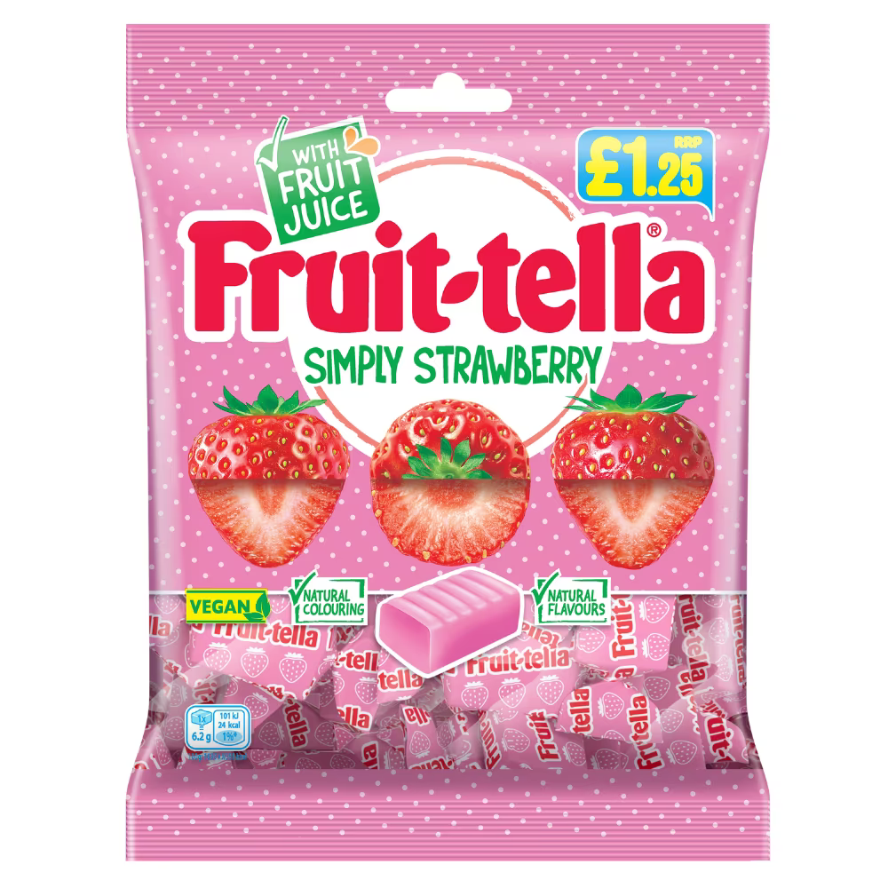 Fruit-tella Simply Strawberry 135g 12ct (UK)