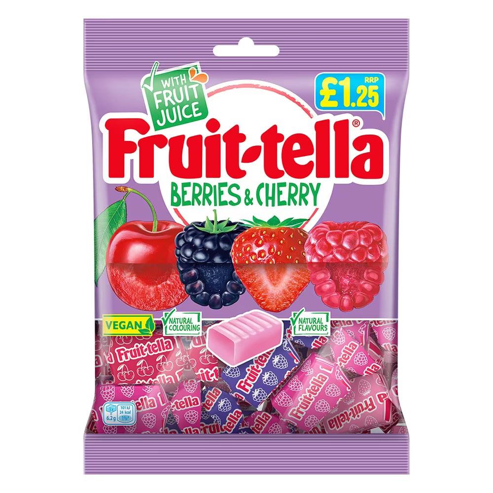 Fruit-tella Berries & Cherry Bag 135g 12ct (UK)