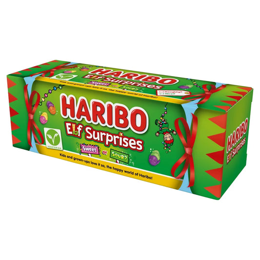 Haribo Elf Surprises Sweet & Sour Fruit Flavour Chewy Sweets Gift Tube 120g 12ct (UK)