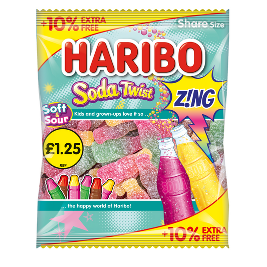 Haribo Sour Soda Twist Zing! 176g 12ct (UK)
