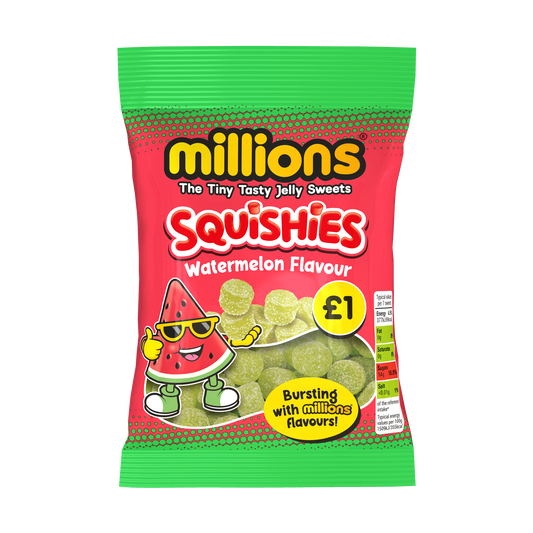 Millions Squishies Watermelon Bag 100g 12ct (UK)