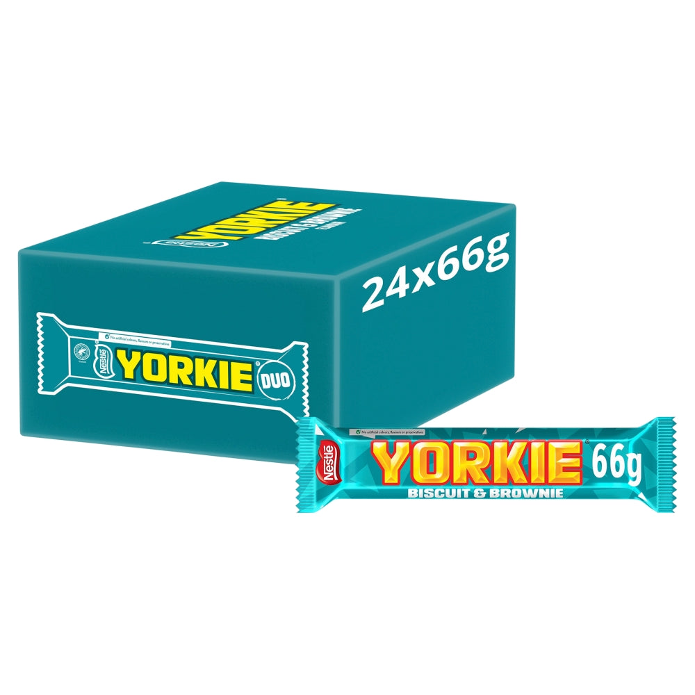 Yorkie Duo Biscuit & Brownie Chocolate Bar 66g 24ct (UK)