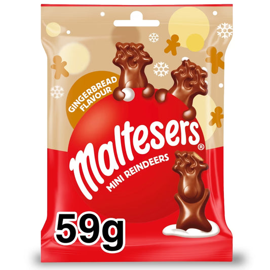Maltesers Mini Reindeer Gingerbread Chocolate Christmas Treats Bag 59g 24ct (UK)