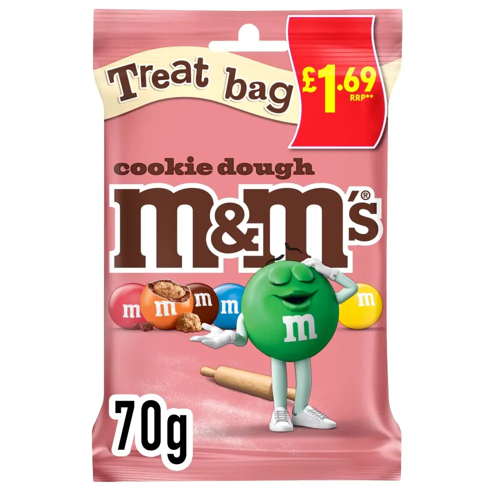 M&M's Cookie Dough Milk Chocolate Bag 70g 16ct (UK)