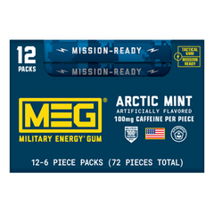 MEG Military Energy Gum Blister Packs Arctic Mint 12ct
