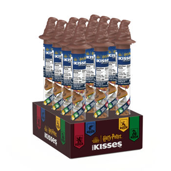 Cane Filled With HERSHEY'S Milk Chocolate KISSES With Harry Potter Foils and Sorting Hat Topper 2.09oz 12ct