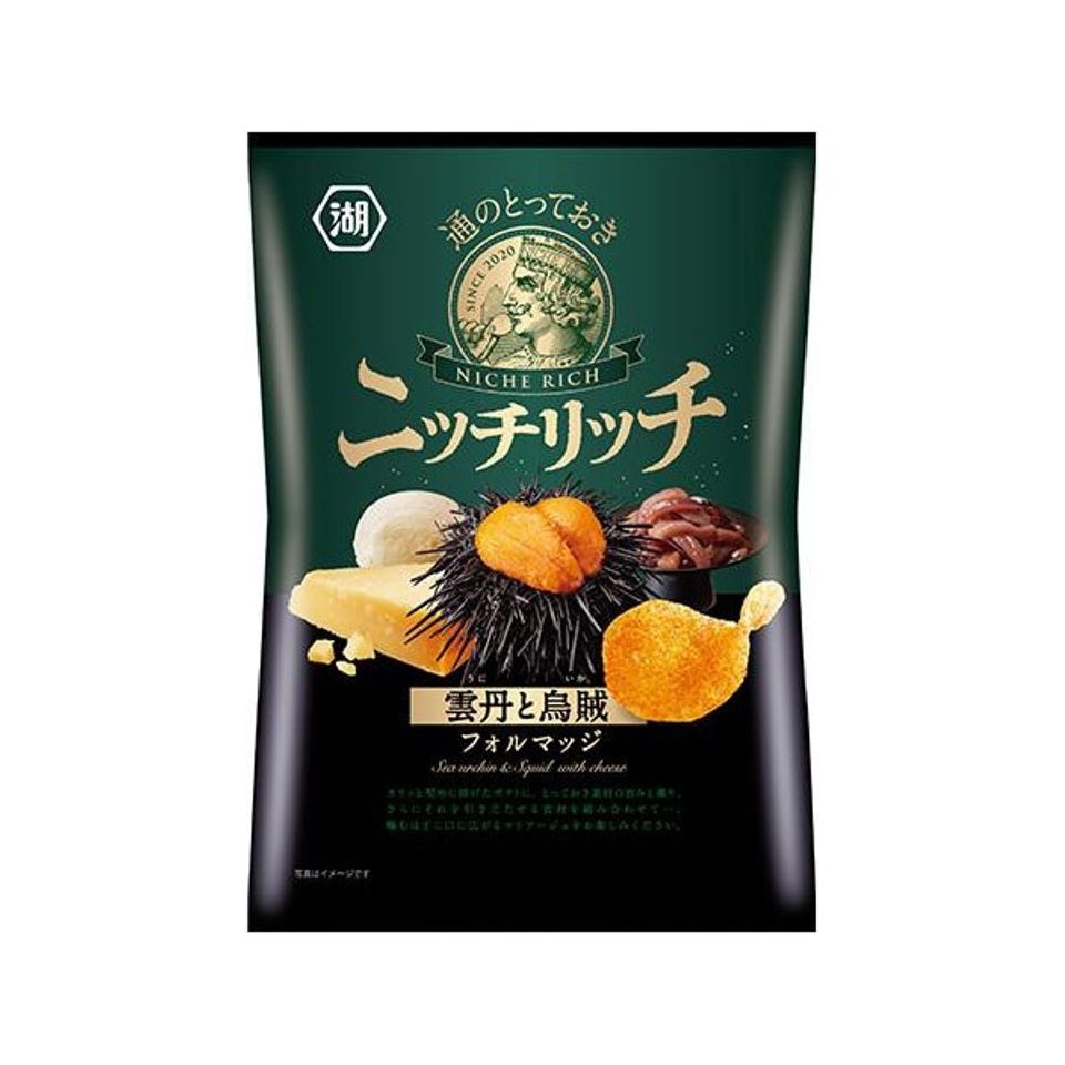 Niche Potato Chips Sea Urchin and Squid with Cheese 70g 12ct (Japan)