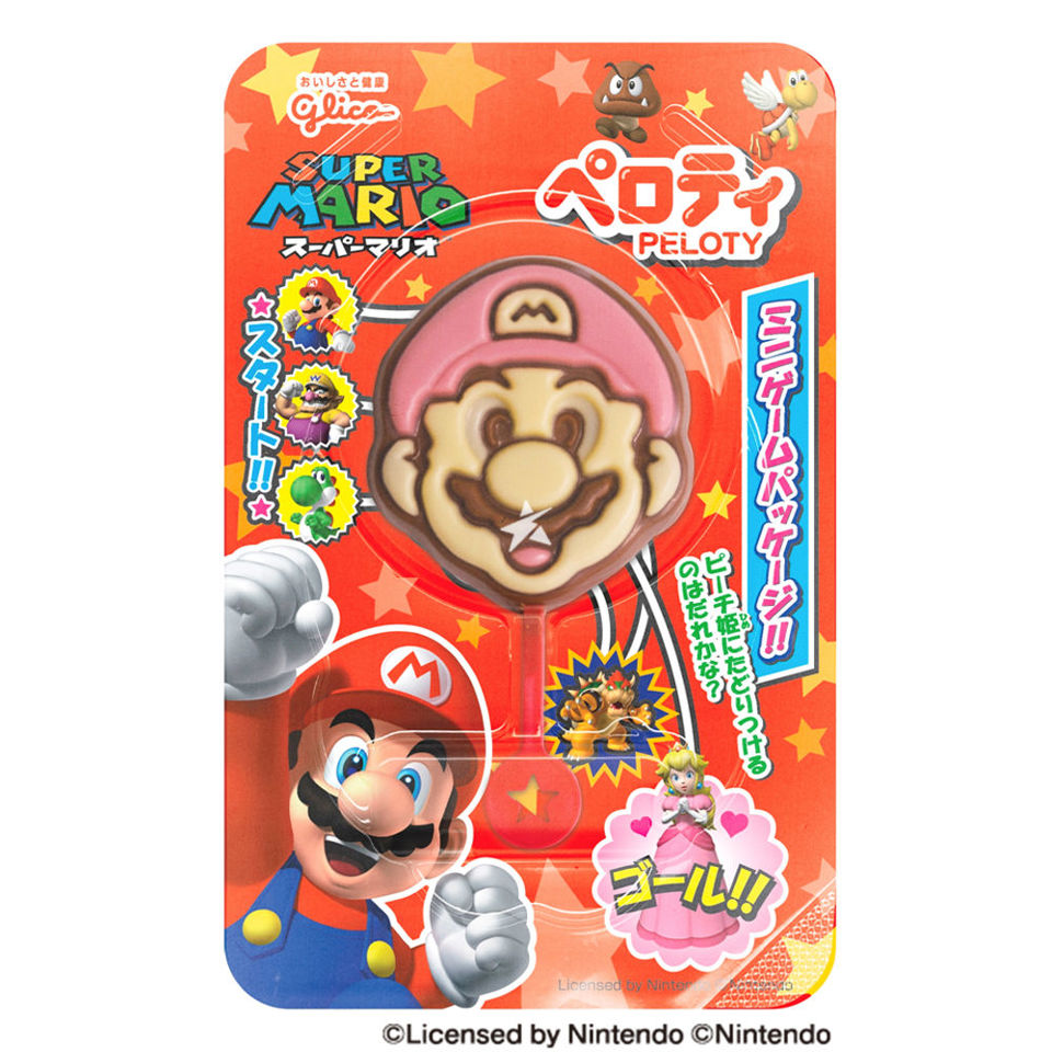 Glico Perroti Super Mario Chocolate Lollipops 20g 12ct (Japan)