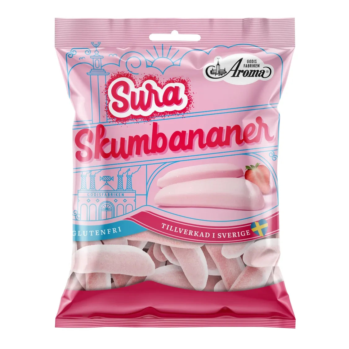 Aroma Sour Banana Strawberry 95g 10ct (Sweden)