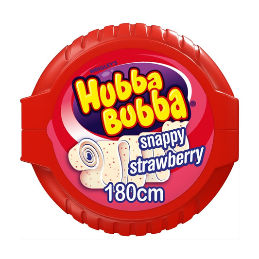 Hubba Bubba Snappy Strawberry Bubblegum Mega Long Tape 56g 12ct (UK)