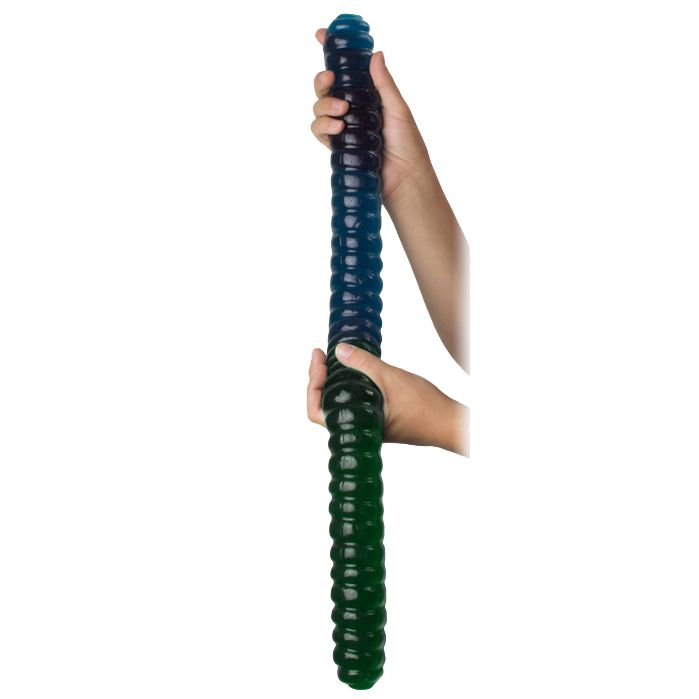 World's Largest Gummy Worm Blue Raspberry / Sour Apple Art Bag 26 Inches 2lb 1ct