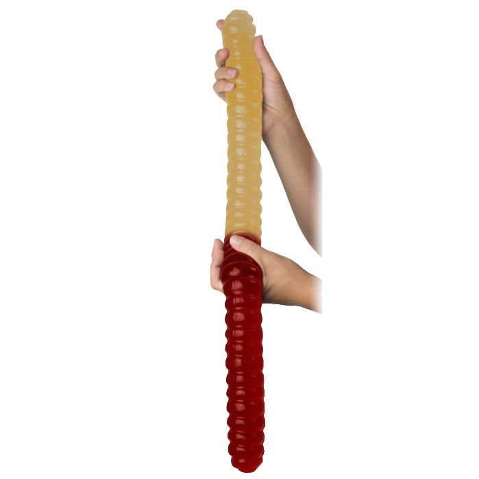 World's Largest Gummy Worm Pineapple / Cherry Art Bag 26 Inches 2lb 1ct