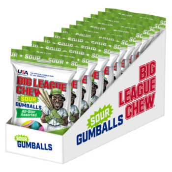Big League Chew Gumballs Sour Peg Bag 30z 12ct