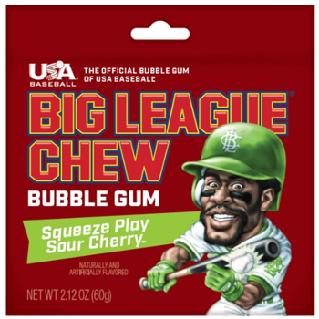 Big League Chew Sour Cherry Pouch 2.12oz 12ct