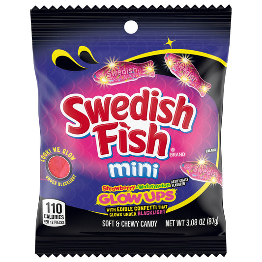 Swedish Fish Glowups Soft Candy Peg Bag 3.08oz 12ct