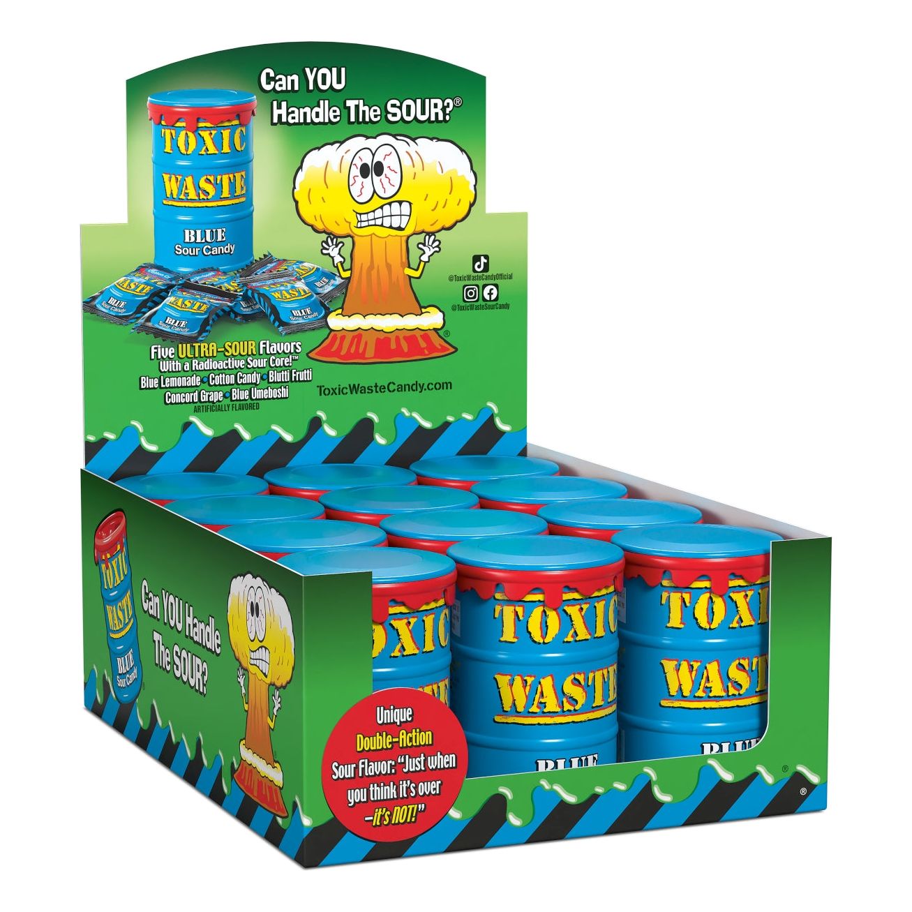 Toxic Waste Drums Blue 1.48oz 12ct