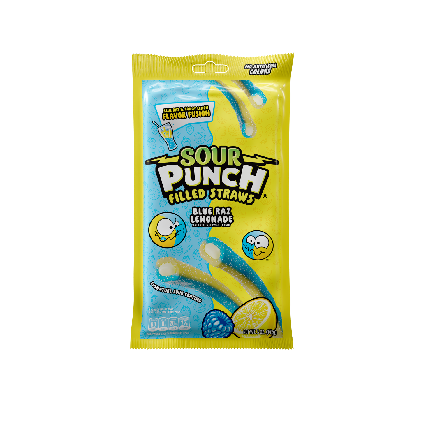 Sour Punch Filled Straws Blue Raz Lemonade 5oz 12ct