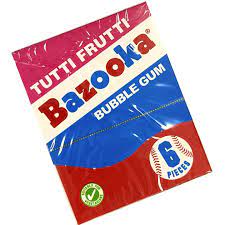 Bazooka Tutti Frutti & Raspberry Bubble Gum Wallet 33g 12ct (UK)