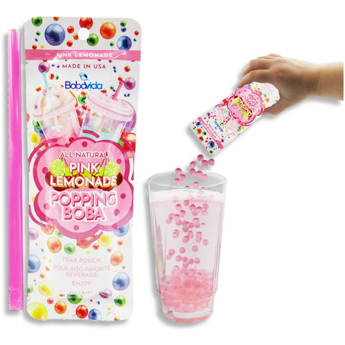 Bobavida Popping Boba All Natural Pink Lemonade 3oz 10ct