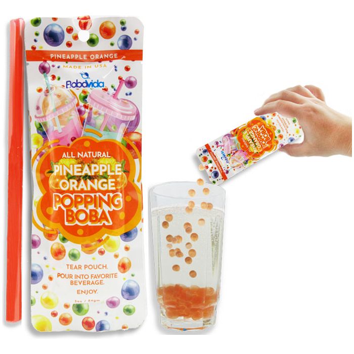 Bobavida Popping Boba All Natural Pineapple Orange 3oz 10ct