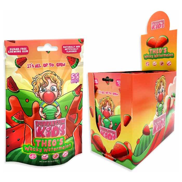 Bubblegum Kids Sugar Free Theo's Wacky Watermelon 2.91oz 10ct