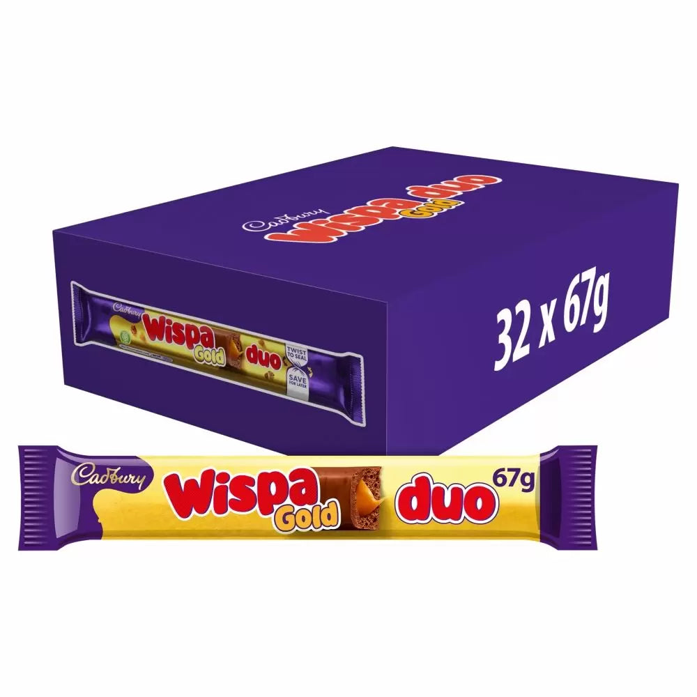 Cadbury Wispa Gold Duo Chocolate Bar 67g 32ct (UK)