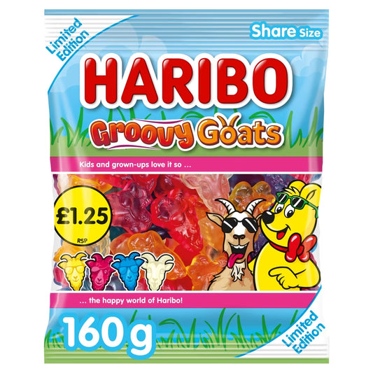Haribo Limited Edition Groovy Goats Bag 160g 12ct (UK)