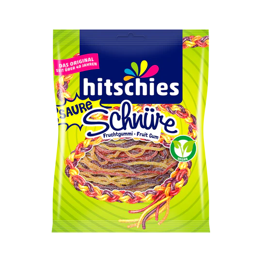 Hitschies Sour Laces Gummies 125g 15ct Vegan (Europe)