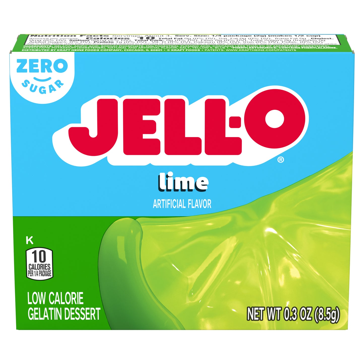 Kraft Jell-O Sugar Free Lime 0.3oz 24ct