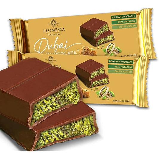 LEONESSA DUBAI CHOCOLATE BAR 3.5oz 100g 12ct