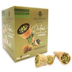 LEONESSA DUBAI CHOCOLATE CONES 10pcs Box 4.7Oz 135g 12ct