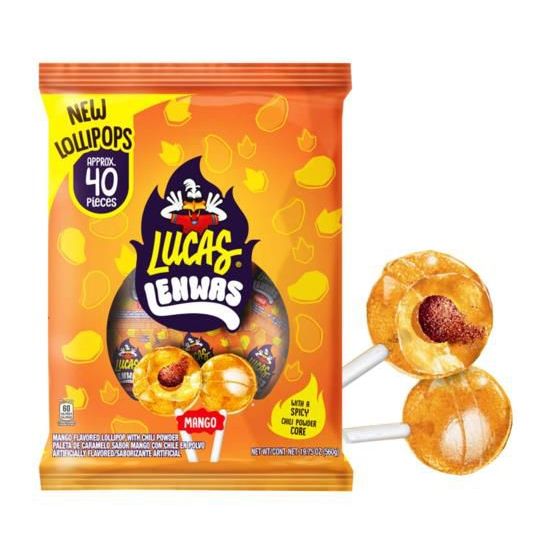 Lucas Paletas Lenwas Mango Lollipop 40pcs 1ct (Mexico)