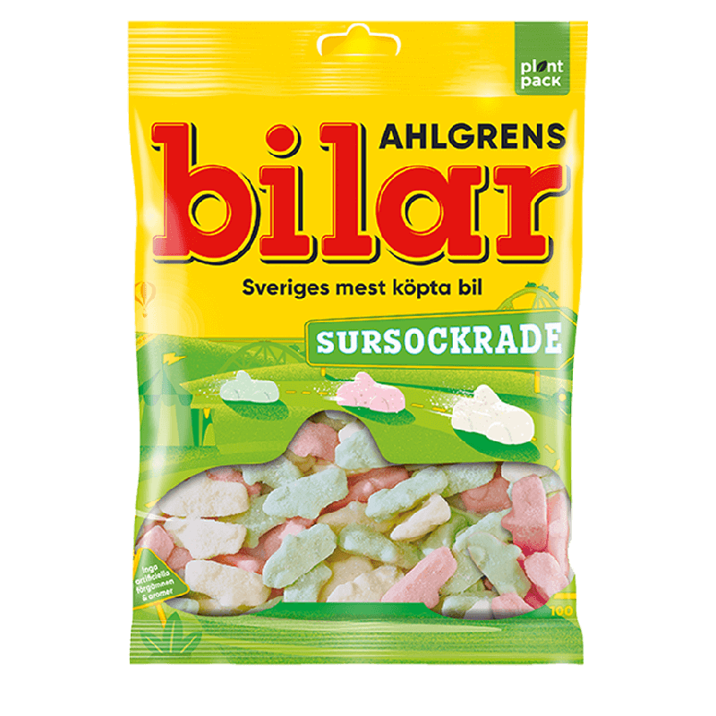 Ahlgrens Bilar Race Cars - Sour Sugared 100g 42ct (Sweden)