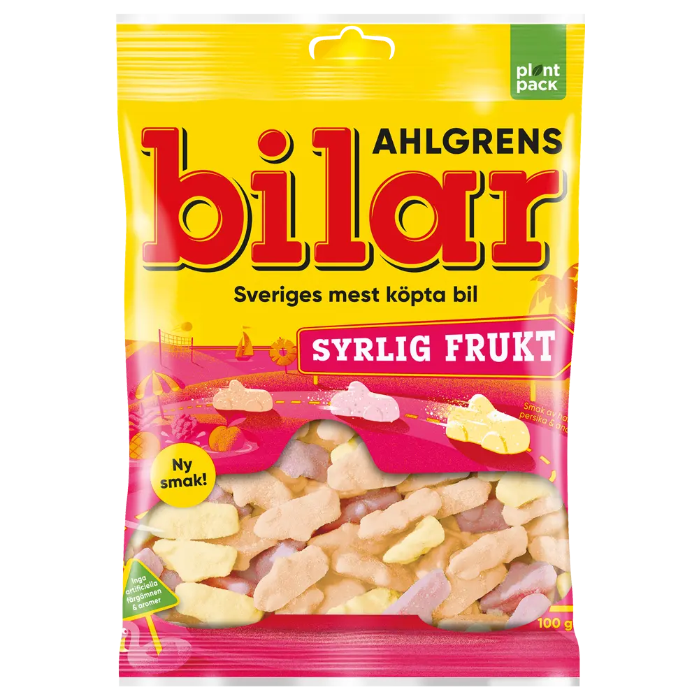 Ahlgrens Bilar Race Cars - Sour Fruit 100g 42ct (Sweden)