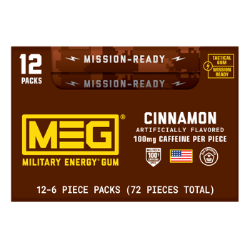 MEG Military Energy Gum Blister Packs Cinnamon 12ct