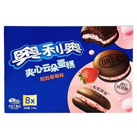 Oreo Cloud Cake Strawberry 8-pack Box 176g 12ct (China)