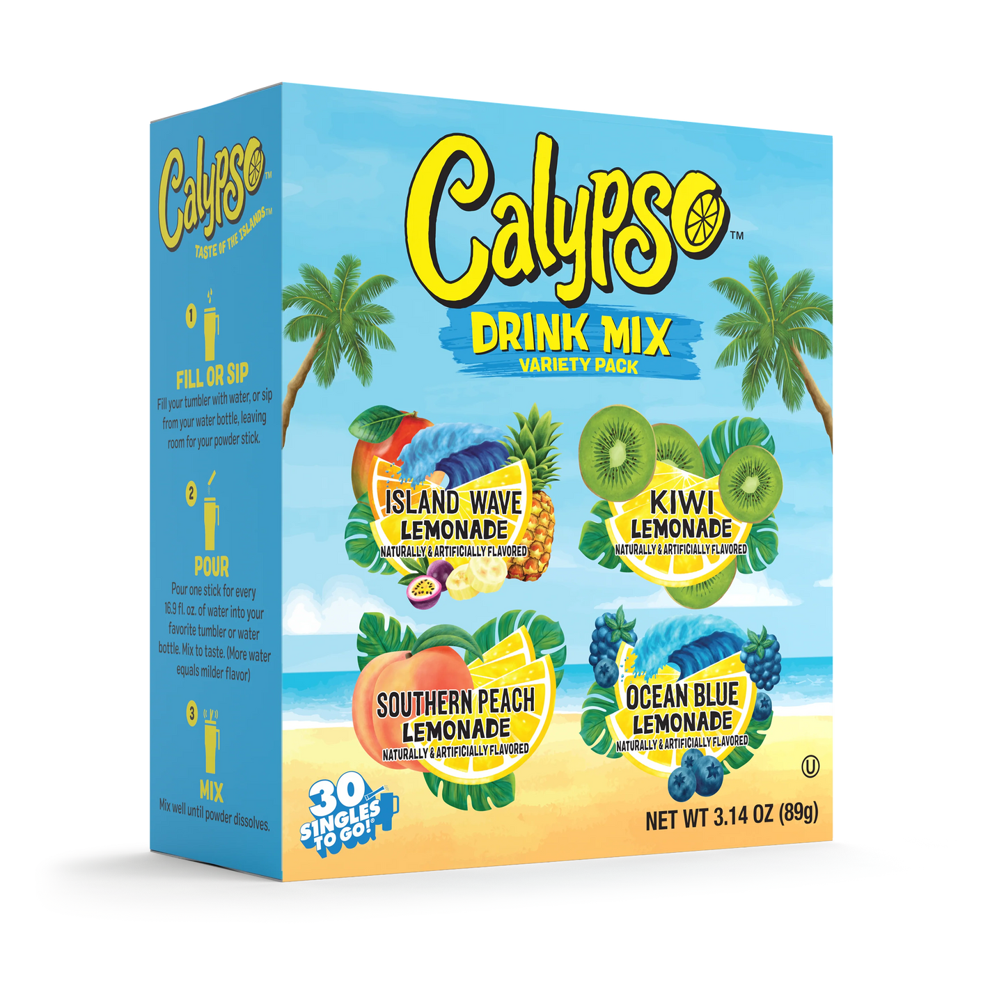 Calypso Variety Pack Drink Mix 30ct Singles to Go 1.04oz 6ct