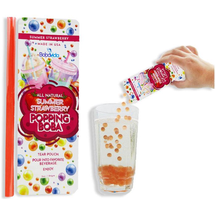 Bobavida Popping Boba All Natural Strawberry 3oz 10ct