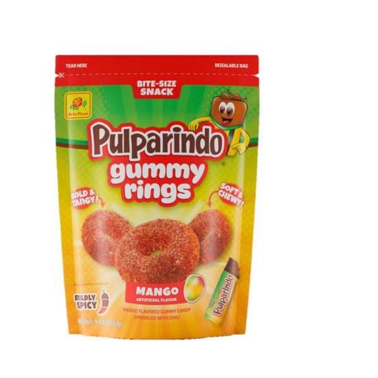 Pulparindo Gummy Rings Mango 9oz 12ct (Mexico)